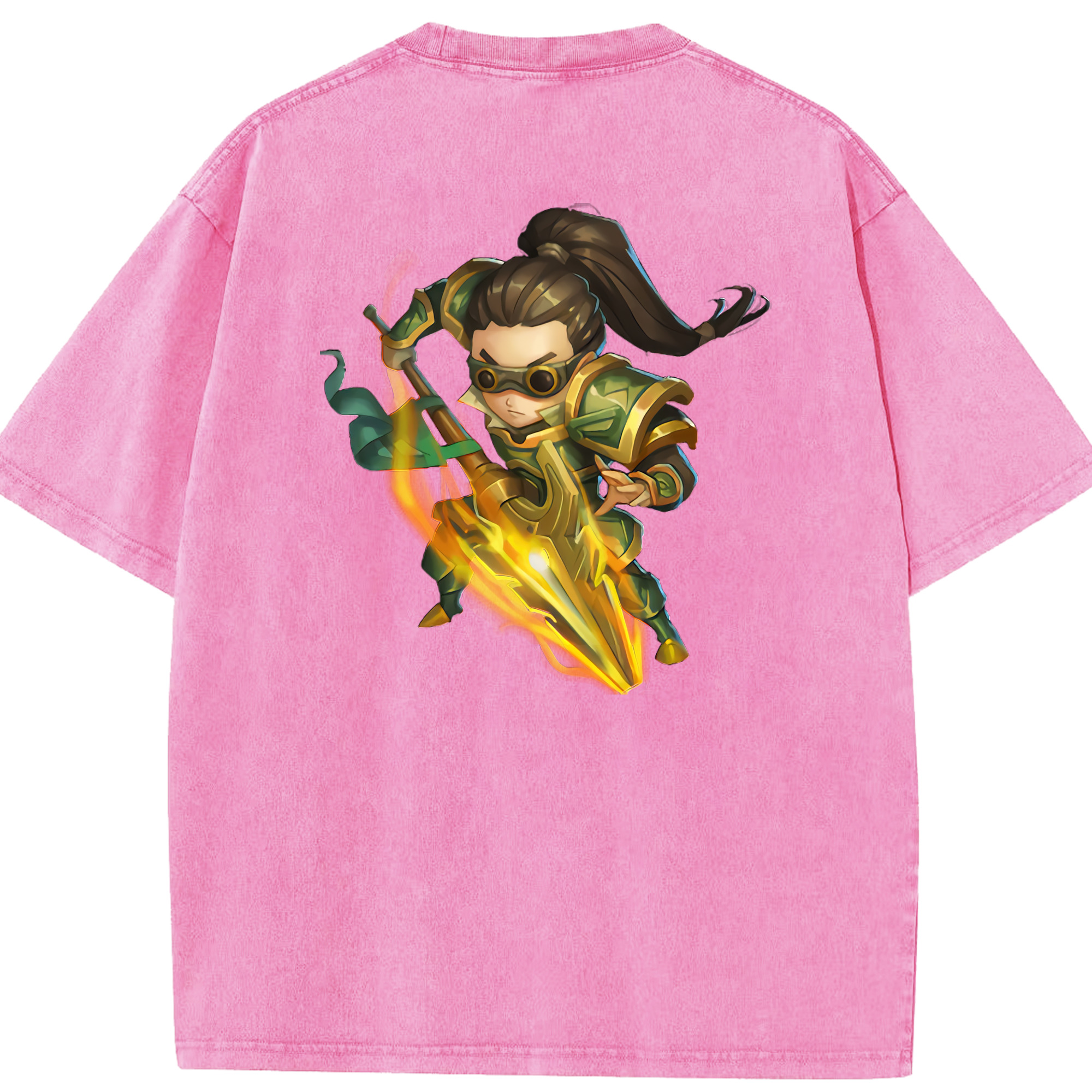 リーグ・オブ・レジェンド League of Legends LOL 綿100% ヴィンテージ風 半袖Tシャツ（背面プリント）